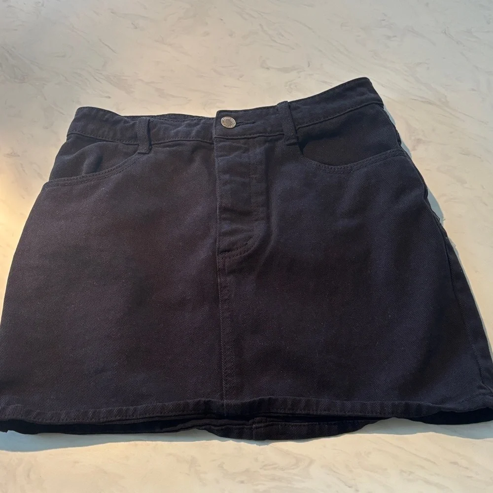J. Galt Casual Black Denim Mini Skirt
